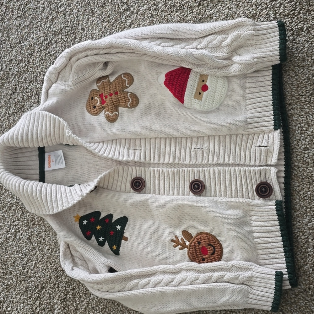 Gymboree Christmas 3 Piece Set With Cardigan 3T Boys - Picture 4 of 5